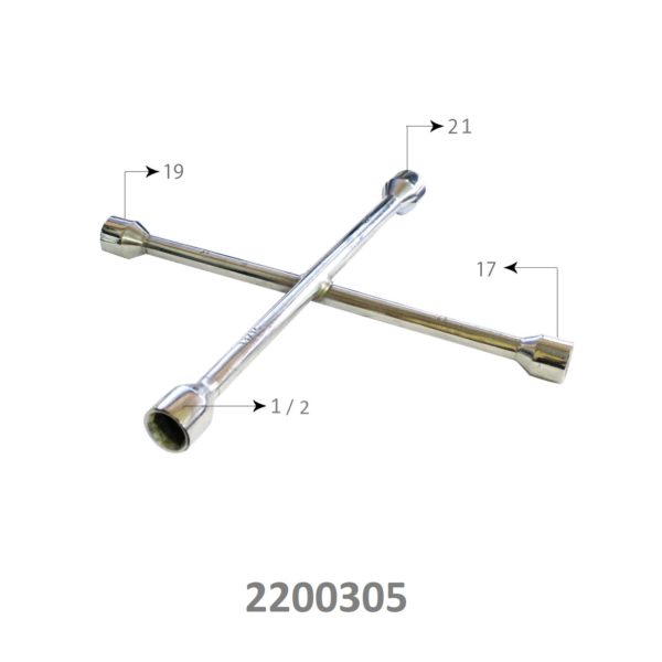 SARV Universal 4 way Cross Hex ,Wheel Nut Wrench 17mm X19mmx ,Combination mm & SAE lug wrench