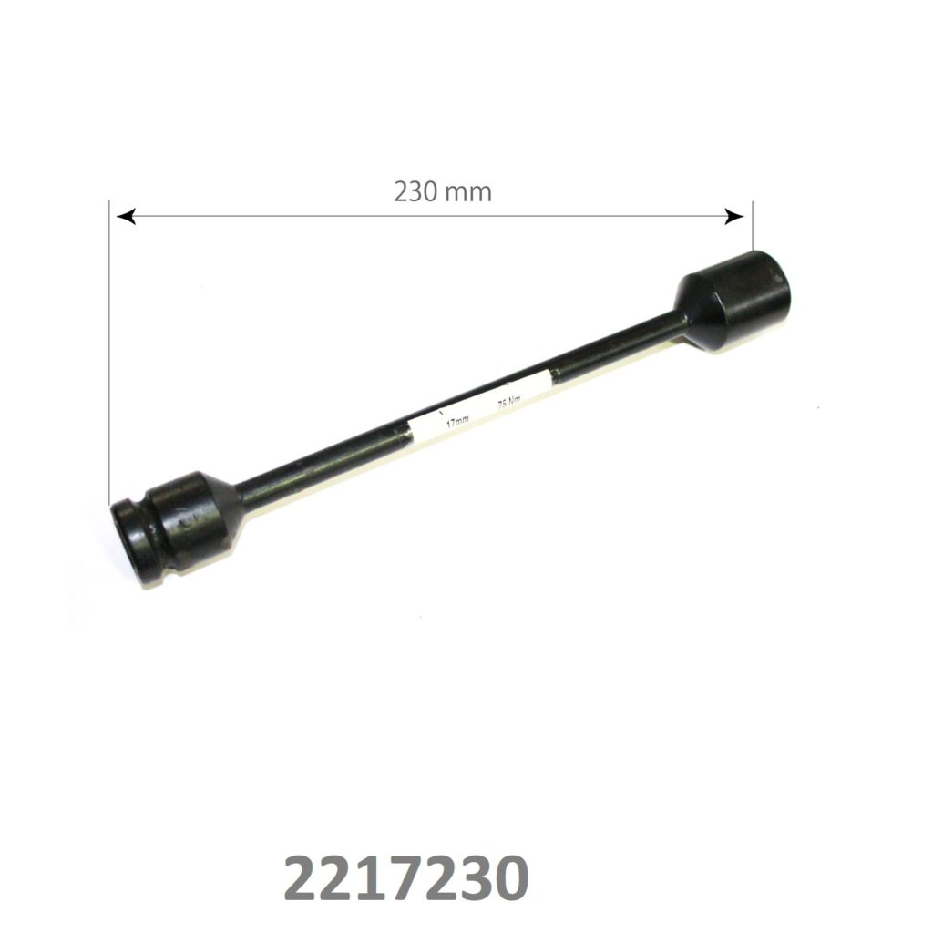 SARV 17mm x 230 mm x 75 NM Single End Wheel Lug Nut Wrench with 1/2 " Square Drive