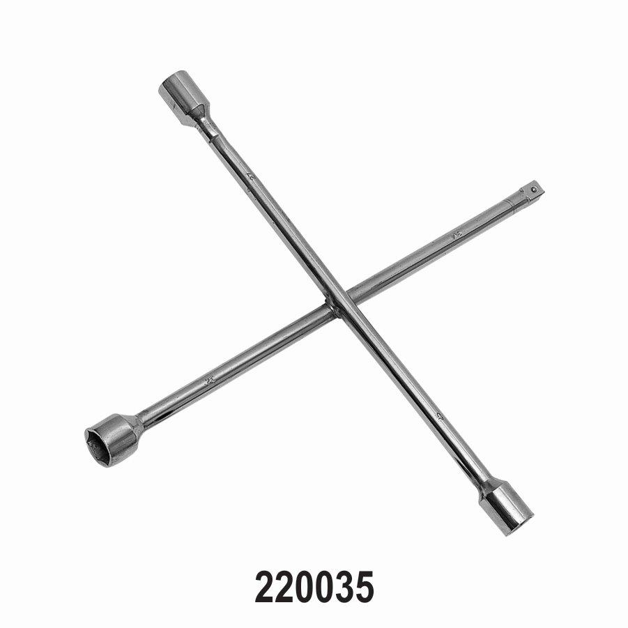 Four way Wheel Nut Wrench for Passenger Cars 17 x 19 x 22 x 1/2? square